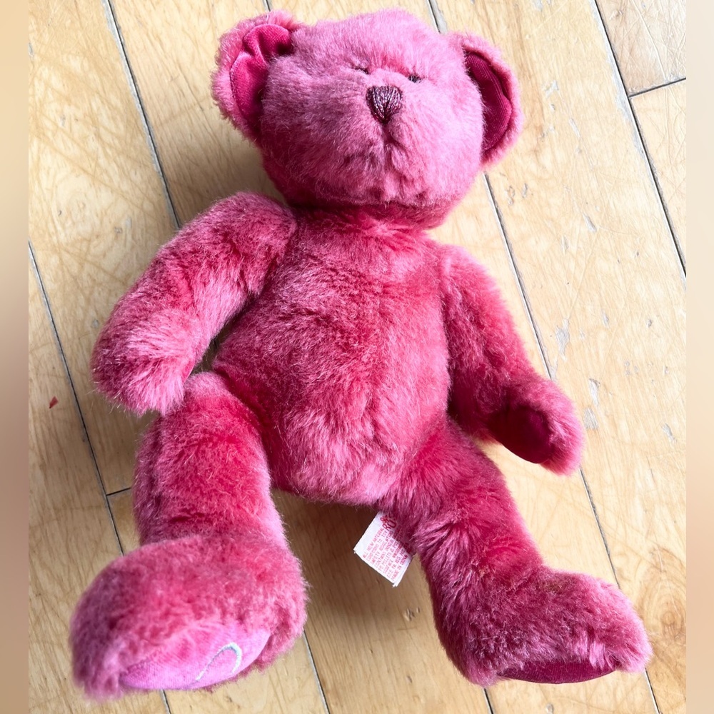 Russ Berrie & Co. “CHERI” Plush Teddy Bear Cherry Pink With Heart VALENTINES DAY - Picture 3 of 9